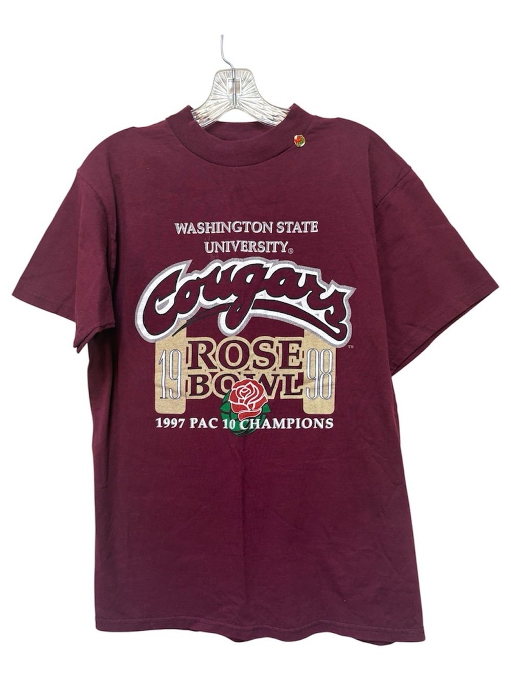 Vintage 1998 WSU Cougars Rose Bowl Tultex Tee Medium Pac-10